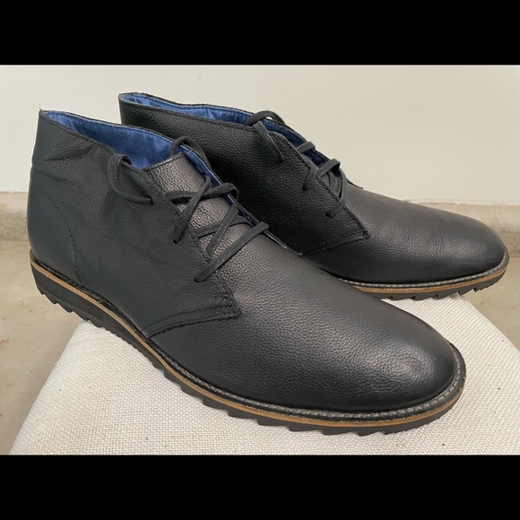 Men\'s Black Leather Chukka Boots - Classic Lace-Up main image 6